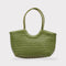 <tc>Carmel - Bolso de piel auténtica tejida a mano en forma de U Verde</tc>